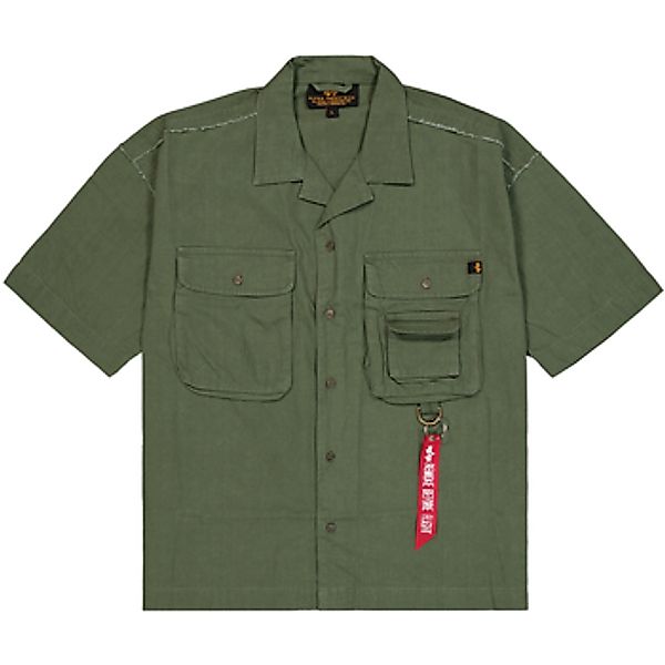 Alpha  Kurzarm Hemdbluse Aloha Safari Shirt - dark olive günstig online kaufen