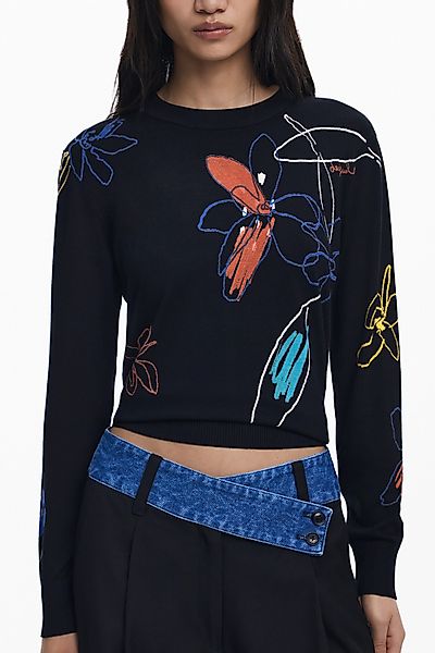 Desigual Strickpullover Eleganter Damen Pullover Schwarz günstig online kaufen