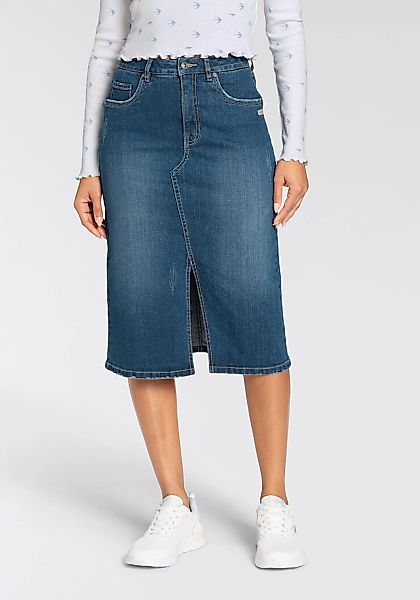 KangaROOS Jeansrock, in Midilänge mit Schlitz günstig online kaufen