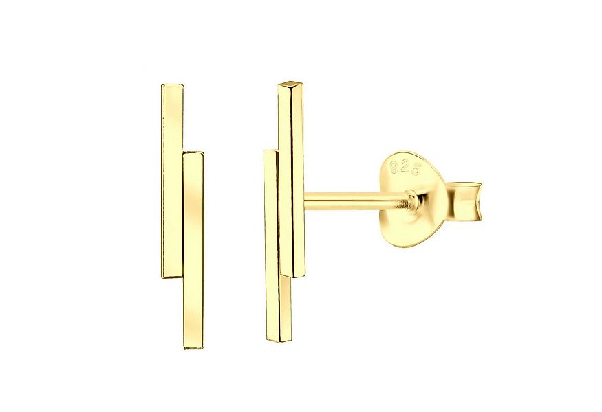 LÖB Paar Ohrstecker 925 Silber Gold vergoldet Ohrringe Stab Doppel Ohrsteck günstig online kaufen
