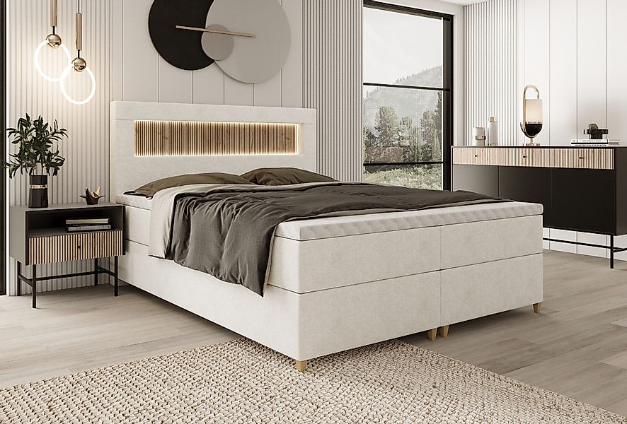 wonello Boxspringbett Espoo 2, mit LED-Beleuchtung, günstig online kaufen