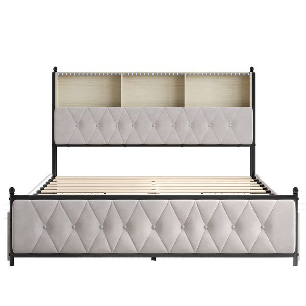 Furnishings Home Polsterbett Stauraumbett Doppelbett LED günstig online kaufen