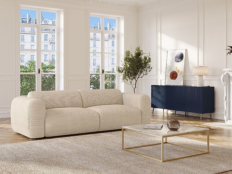 Sofa 4-Sitzer - Cord - Beige - POGNI von Maison Céphy günstig online kaufen