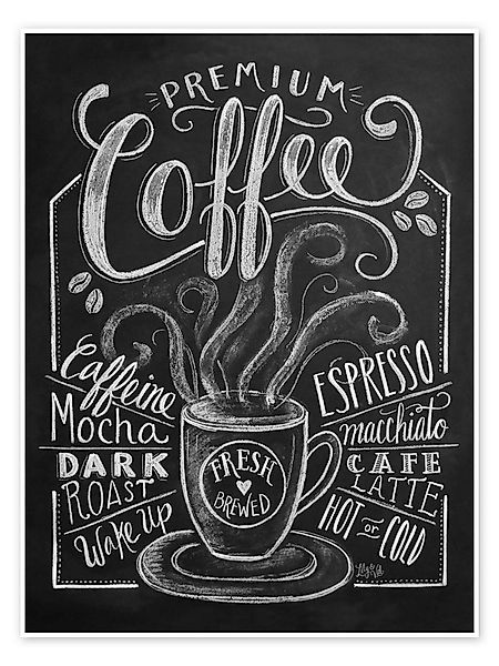 Posterlounge Wandbild Frischer Kaffee, Lily & Val, erhältlich als Poster, L günstig online kaufen