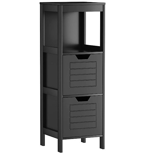 Costway Badezimmerschrank mit 2 Schubladen Schwarz 30 x 30 x 89 cm günstig online kaufen