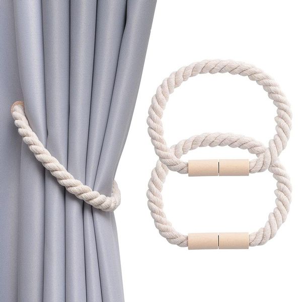 NUODWELL Raffhalter 2 Stück Magnetische Vorhang Raffhalter, gewebtes Seil V günstig online kaufen