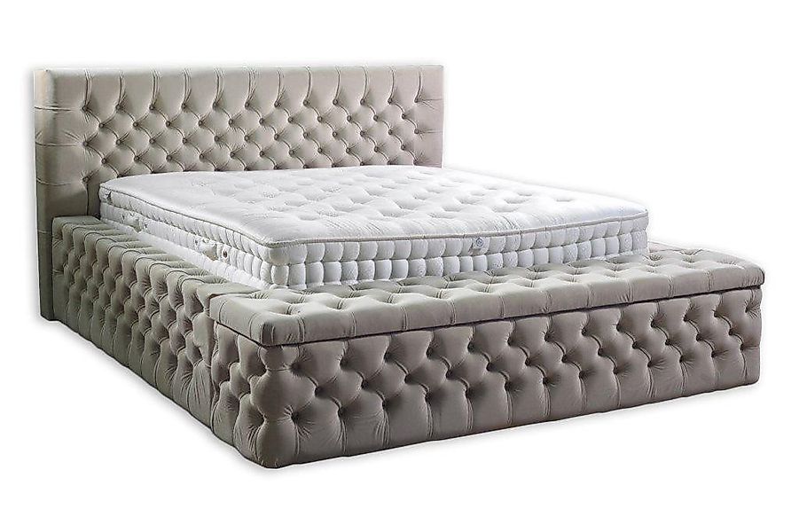 JVmoebel Polsterbett Chesterfield Doppel Hotel Betten Schlaf Zimmer Leder P günstig online kaufen