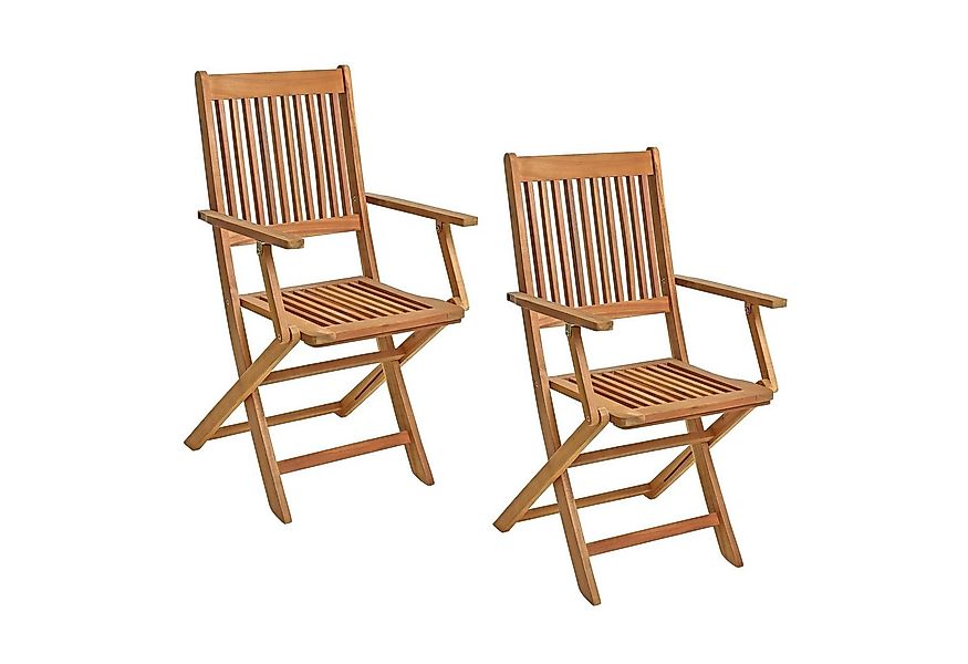 ESTEXO Klappstuhl Gartenstühle Holzstühle Klappstühle 2er Set Akazie Holz S günstig online kaufen