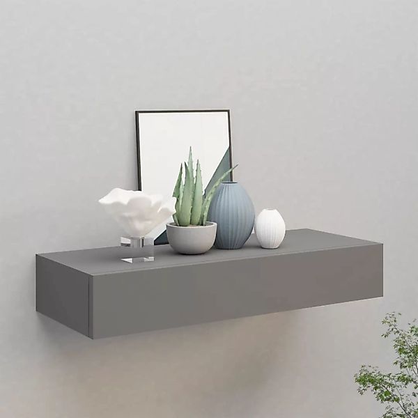 Wand-schubladenregal Grau 60x23,5x10 Cm Mdf günstig online kaufen