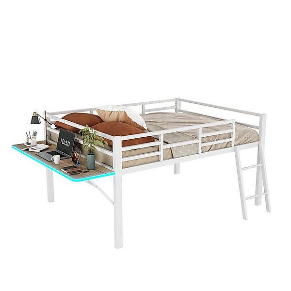 TavilaEcon Metallbett Space-saving Bett mit integriertem Schreibtisch und L günstig online kaufen