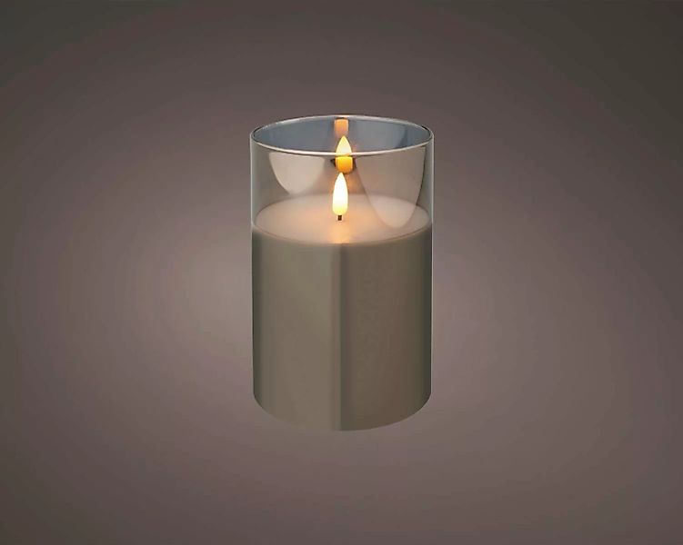 Lumineo LED-Kerzen LED Kerze Wachs Indoor smokey-grey 15 cm (grau) günstig online kaufen