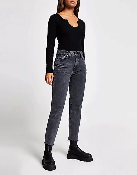 River Island – Blair – Hoch geschnittene Jeans mit geradem Beinschnitt und günstig online kaufen