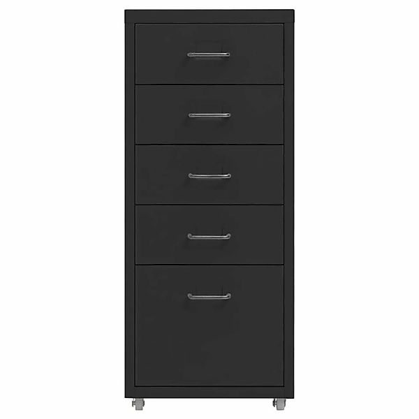 vidaXL Aktenschrank mit Rollen Schwarz 28x41x69 cm Metall Modell 1 günstig online kaufen