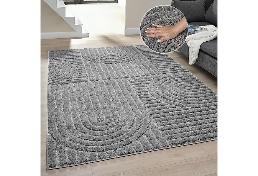 OTTO home Teppich Jonne, Boho-Design, Scandi, Designteppich, rechteckig, Hö günstig online kaufen