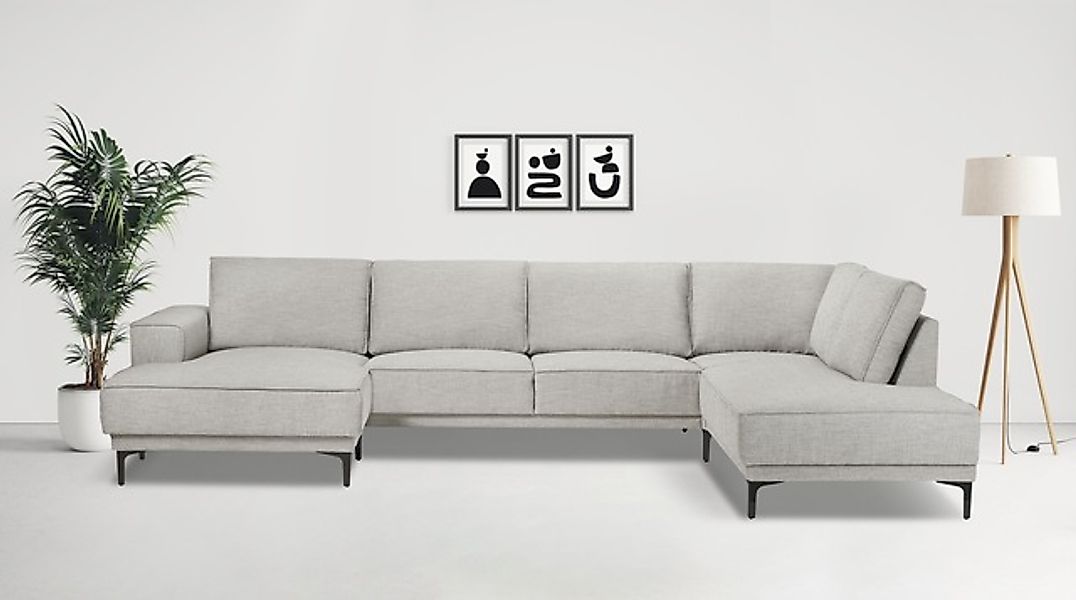 OTTO home Wohnlandschaft »XXL Sofa Oland, Struktur, Flachgewebe, Luxus-Micr günstig online kaufen