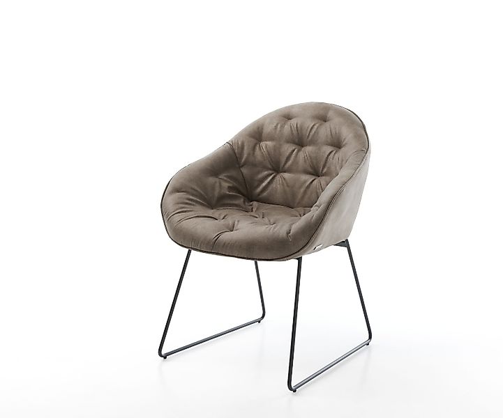 Esszimmerstuhl Gaio-Flex Mikrofaser Taupe Vintage Kufengestell Schwarz günstig online kaufen