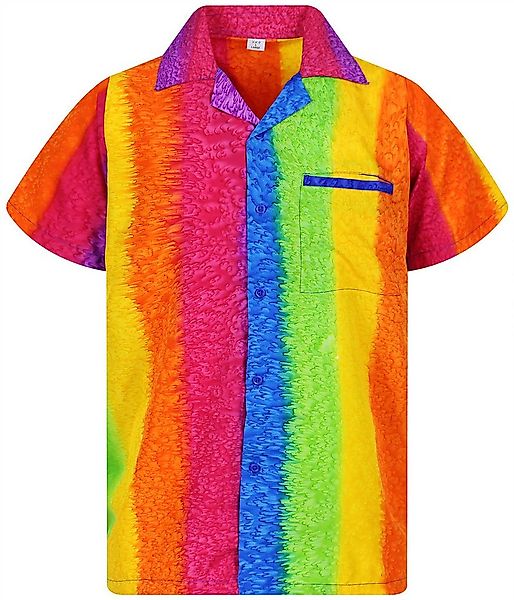 King Kameha Hawaiihemd Rainbow Funky Hawaii-Hemd Kurzarm Front-Tasche Styli günstig online kaufen