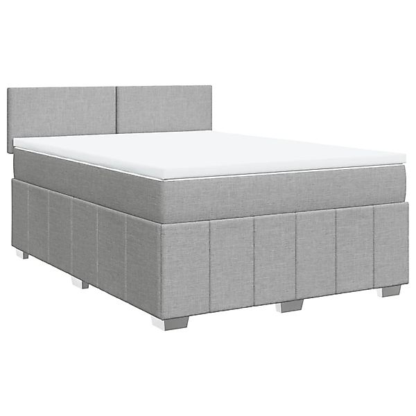 vidaXL Boxspringbett mit Matratze Hellgrau 160x200 cm Stoff 3287112 günstig online kaufen