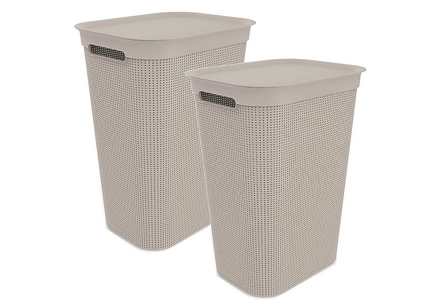 ROTHO Wäschekorb Wäschesammler Brisen 50l mit Deckel (Wäschesammlerset, 2 S günstig online kaufen