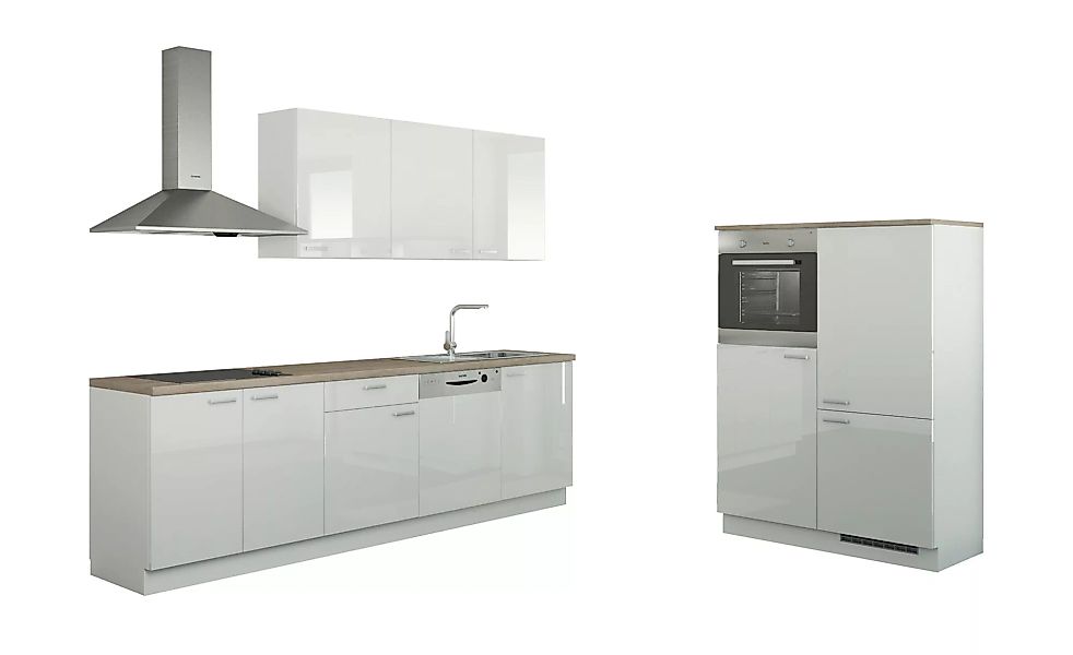 Küchenzeile mit Elektrogeräten - weiß - 390 cm - Küchen > Küchenblöcke mit günstig online kaufen