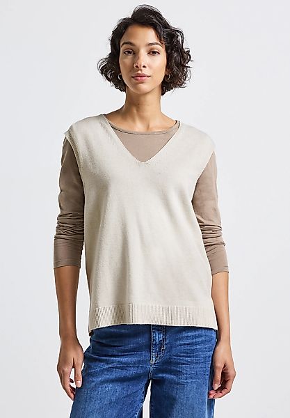 STREET ONE Kurzarmpullover aus softem Materialmix günstig online kaufen