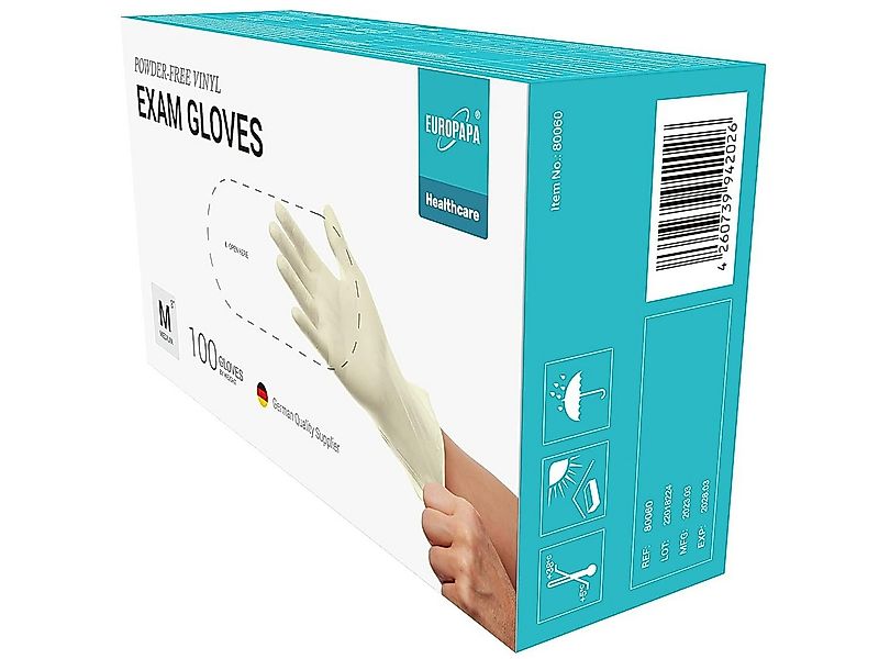EUROPAPA Einweghandschuhe 100x Vinylhandschuhe Einweghandschuhe (Untersuchu günstig online kaufen