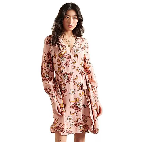 Superdry Bohemian Wrap Kurzes Kleid XS Rusted Floral Print günstig online kaufen