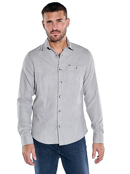 emilio adani Langarmhemd Herren Hemd uni, Silbergrau günstig online kaufen