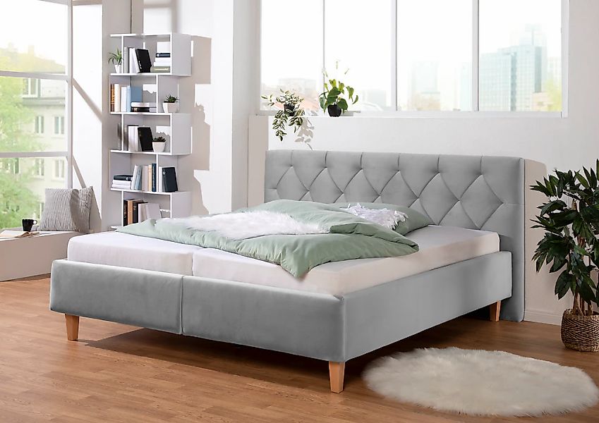Home affaire Polsterbett "Sunley 100" Kreuzsteppung, Kopfteilhöhe 102 cm, o günstig online kaufen