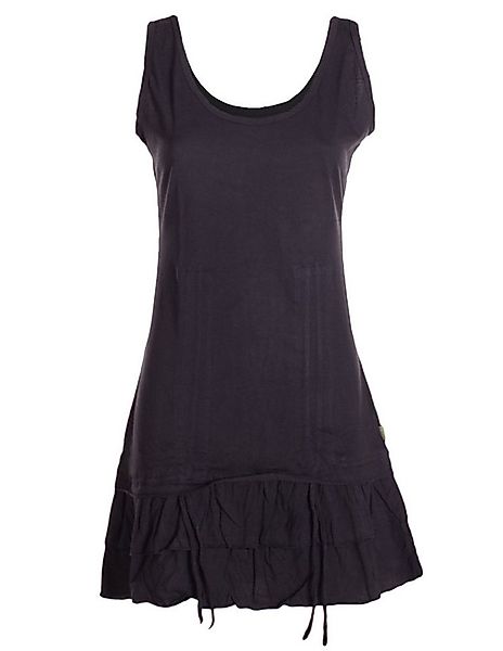 Vishes Minikleid Damen Baumwolle Trägerkleid Raffung Volant Verstellbar Boh günstig online kaufen