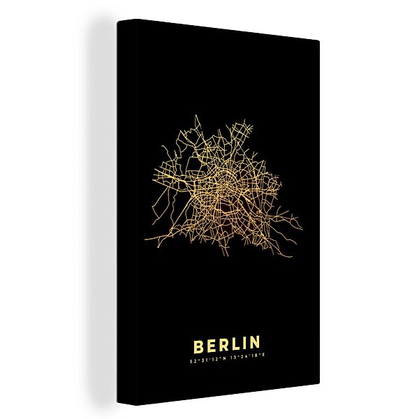 OneMillionCanvasses® Leinwandbild Berlin - Karte - günstig online kaufen