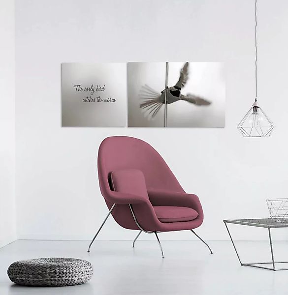 queence Leinwandbild »Early Bird«, Vogelbilder-Vögel-Kunst-Modern-Spa-Spa B günstig online kaufen