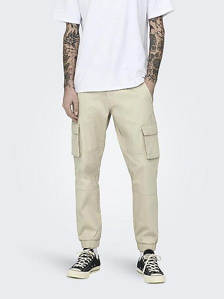 ONLY & SONS Cargohose Cargo Verjüngter Schnitt Elastische Bündchen ONSCAM S günstig online kaufen