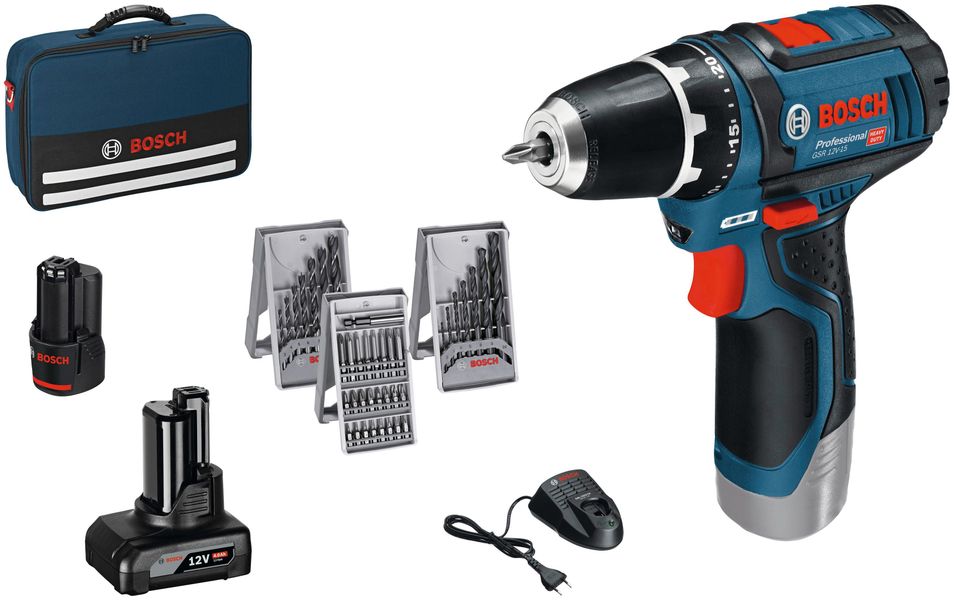 Bosch Professional 12 V Akku-Bohrschrauber GSR 12V-15 inkl. 2 Ah Akkus günstig online kaufen