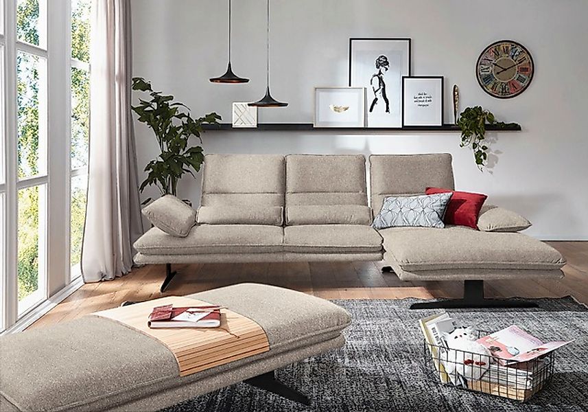 W.SCHILLIG Ecksofa »broadway, Designsofa mit tollem Sitzkomfort«, Sitztiefe günstig online kaufen