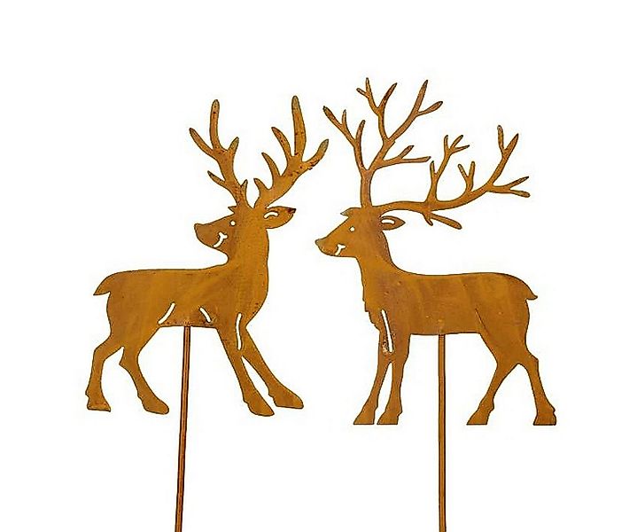 Macosa Home Dekofigur Dekostecker Hirsch 2er Set Rost 55 cm Metall (2 St., günstig online kaufen