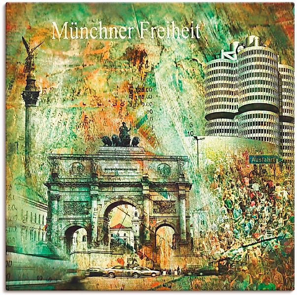 Artland Wandbild "München Skyline Abstrakte Collage 03", Architektonische E günstig online kaufen