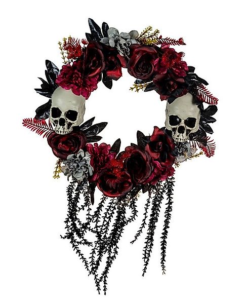 Horror-Shop Dekofigur Morbider Halloween Türkranz mit vertrockneten Rose günstig online kaufen