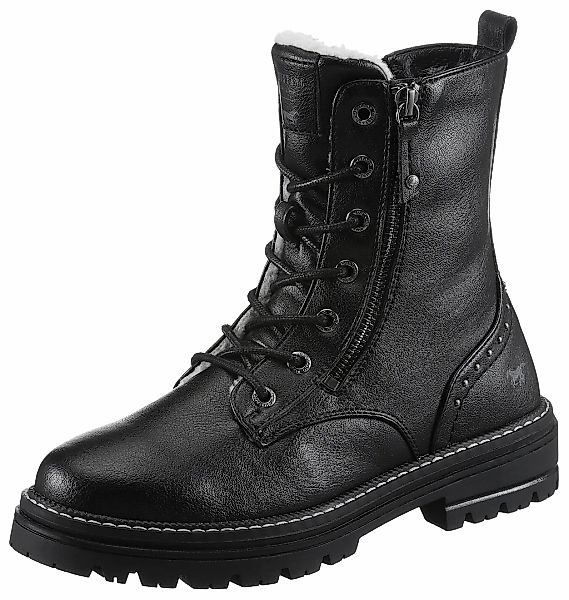 Mustang Shoes Winterboots, Blockabsatz, Winterstiefelette, Schnürboots, günstig online kaufen