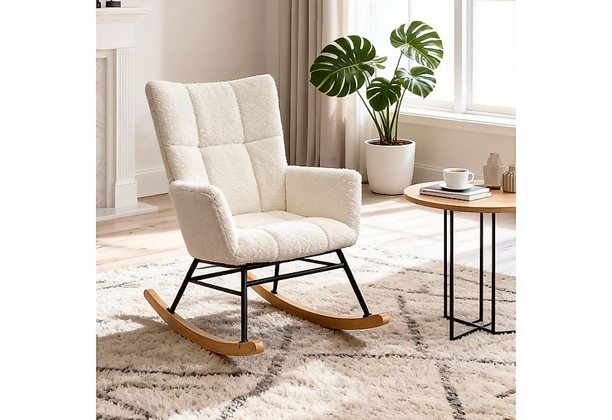 oyajia Schaukelstuhl Stillsessel Relaxsessel Loungesessel (Mit Holzkufen Wo günstig online kaufen