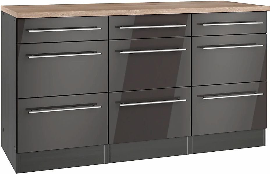 KOCHSTATION Unterschrank "KS-Wien" edel aussehende gestiftete Fronten günstig online kaufen