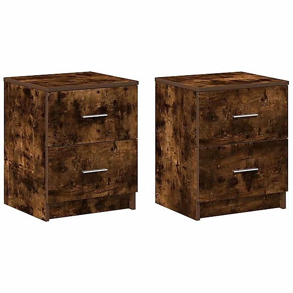 vidaXL Nachttische 2 Stk, mit 2 Schubladen Räuchereiche 40x36x50 cm 858794 günstig online kaufen