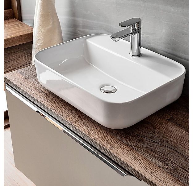 Lomadox Badmöbel-Set PUEBLA-56-TAUPE, (Spar-Set, 13-St), Eiche Doppelwascht günstig online kaufen