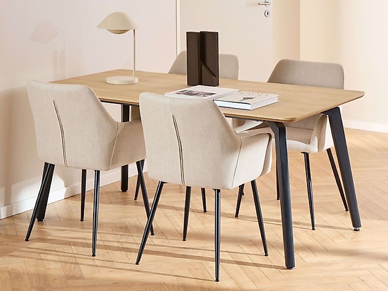ACTONA GROUP Esszimmer-Set »Essgruppe, Speisetisch mit Wohnzimmerstühlen«, günstig online kaufen