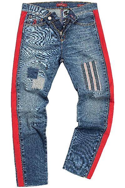 Designer Jeans - Patch Work Style - breite Streifen - Stretch günstig online kaufen
