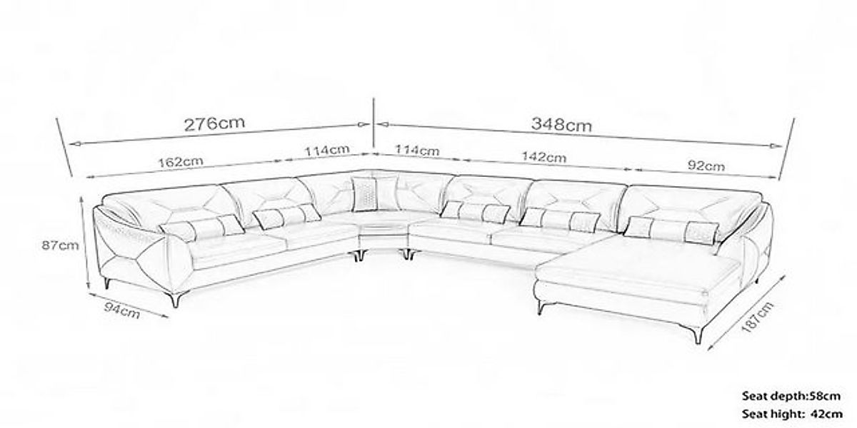 Xlmoebel Ecksofa Moderne Ecksofa Wohnlandschaft mit Polsterung, Design-Eckc günstig online kaufen