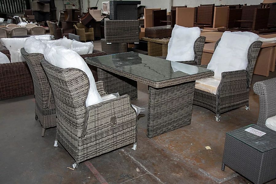 #HBM 2608: 6er Set Sessel Breno mit Tisch Fontana XL 5mm-grau-meliert günstig online kaufen
