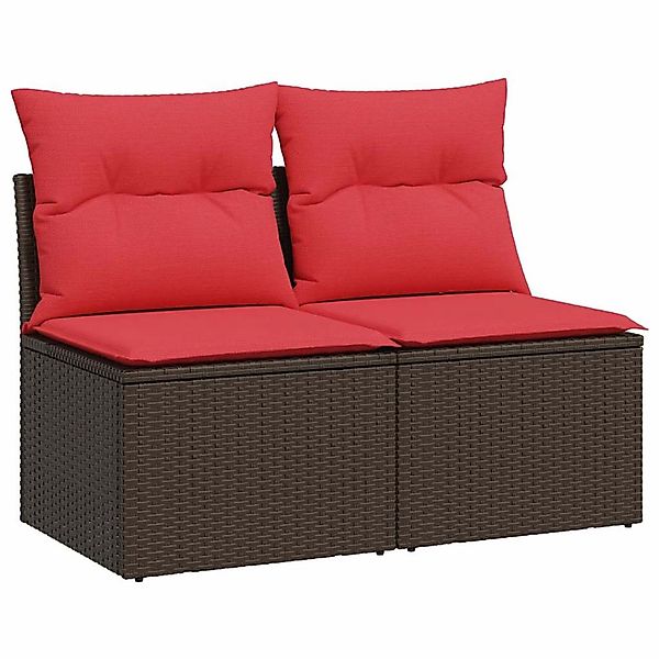 vidaXL 2-Tlg Garten-Sofagarnitur mit Kissen Braun Poly Rattan Akazie 332524 günstig online kaufen