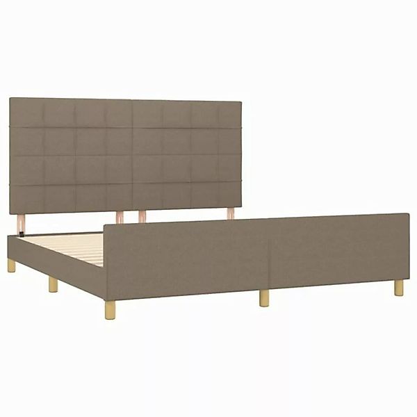 vidaXL Bettgestell Bettrahmen mit Kopfteil Taupe 180x200 cm Stoff Bett Bett günstig online kaufen