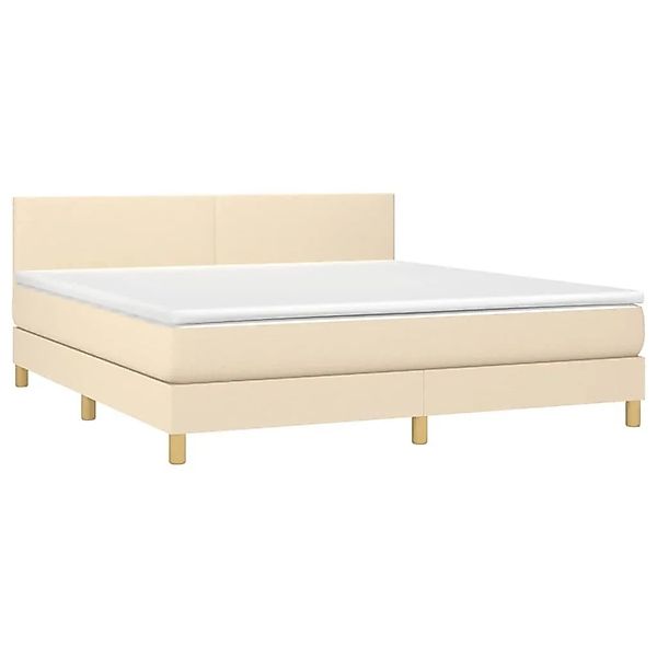 vidaXL Boxspringbett mit Matratze Creme 180x200 cm Stoff 3140478 günstig online kaufen